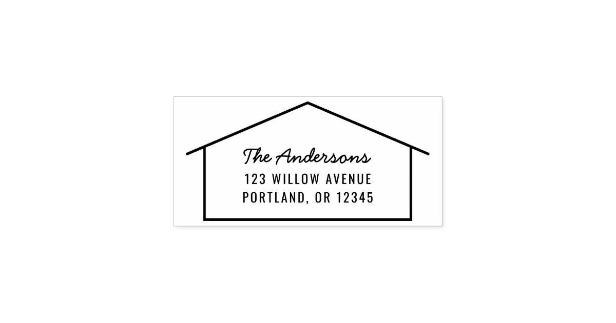 House Silhouette Modern Return Address Self Inking Stamp Zazzle Com