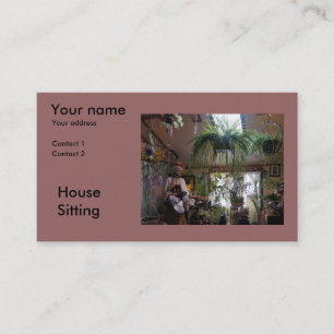 House Sitting business card