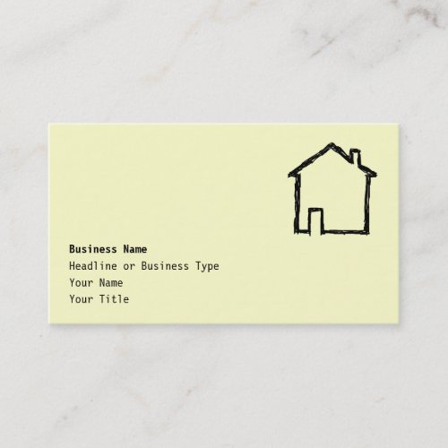 House Sketch. Black and Cream. Business Card Templates