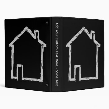 House Sketch. Gray And Black. Binder by Graphics_By_Metarla at Zazzle