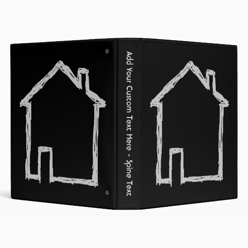 House Sketch Gray and Black Binder