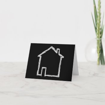 House Sketch. Gray And Black. Card by Graphics_By_Metarla at Zazzle