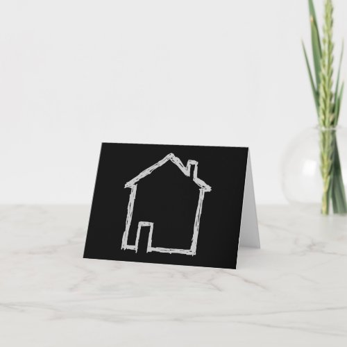 House Sketch Gray and Black Card