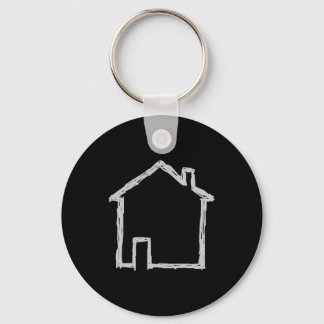 House Sketch. Gray and Black. Keychain