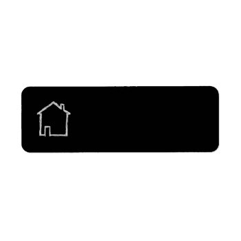 House Sketch. Gray And Black. Label by Graphics_By_Metarla at Zazzle