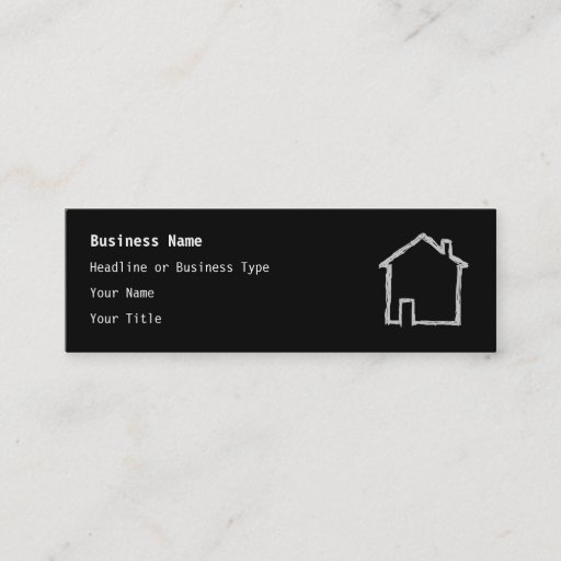 Customizable House Sketch. Gray and Black. Business Cards