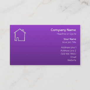 House Sketch. Gray and Purple. Business Card