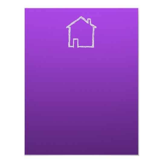 House Sketch. Gray and Purple. Card