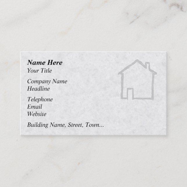 House Sketch. Gray. Business Card (Front)