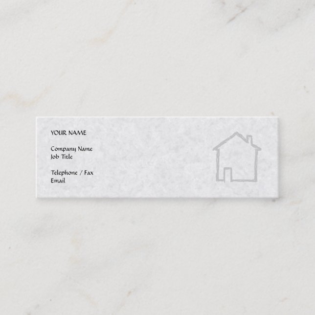 House Sketch. Gray. Mini Business Card (Front)