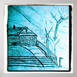 house sketch poster