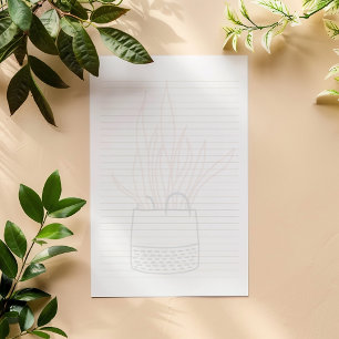 House snake plant, potted plant lined Notepad