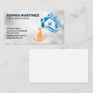 House Soap Bubbles Cleaning Spray Business Card