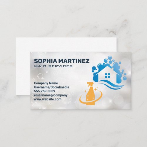 House Soap Bubbles  Cleaning Spray Business Card