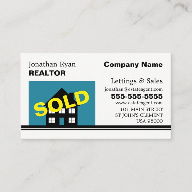 House Sold, Realtor, Estate Agent Business Card (Front)