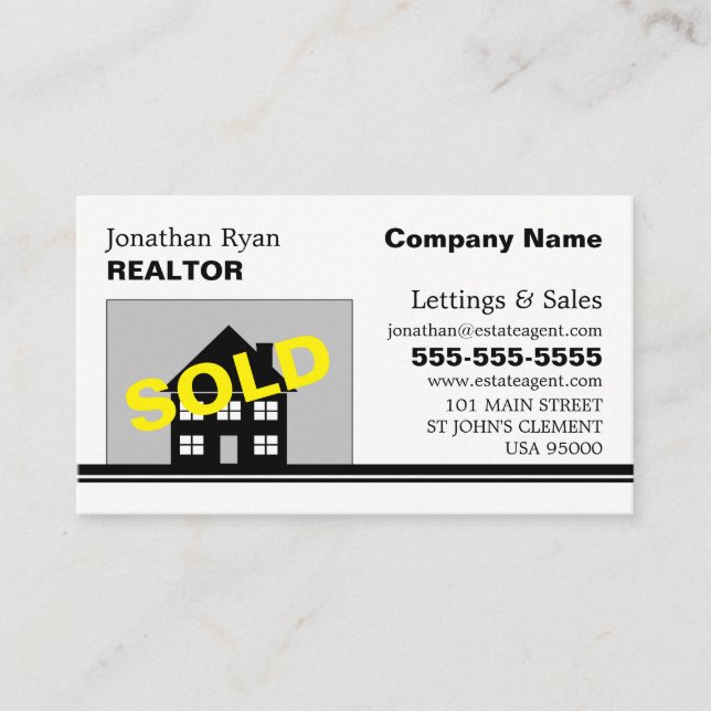 House Sold, Realtor, Estate Agent Business Card (Front)