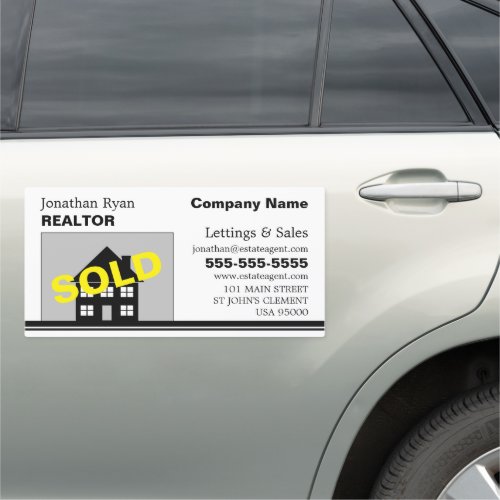 House Sold Realtor Estate Agent Car Magnet