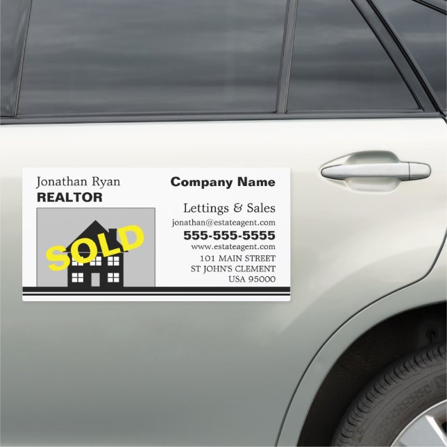 House Sold, Realtor, Estate Agent Car Magnet (In Situ)