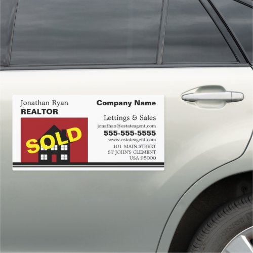 House Sold Realtor Estate Agent Car Magnet