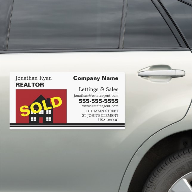 House Sold, Realtor, Estate Agent Car Magnet (In Situ)