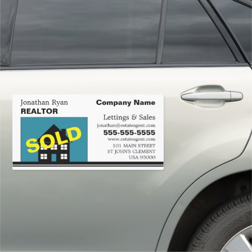 House Sold Realtor Estate Agent Car Magnet