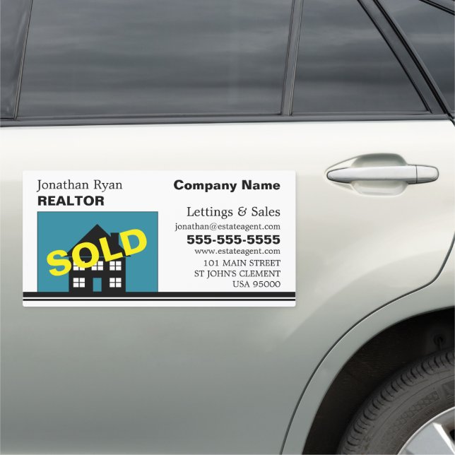 House Sold, Realtor, Estate Agent Car Magnet (In Situ)