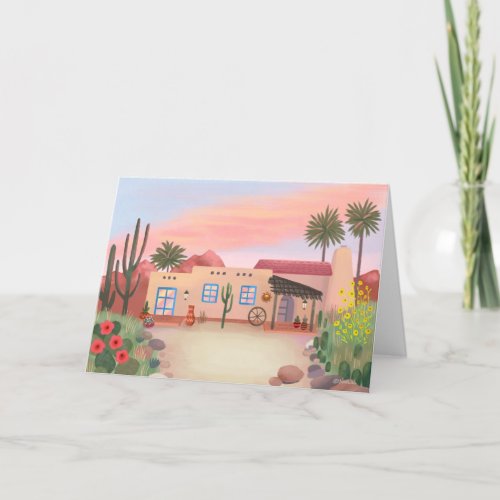 House Southwest Desert Hacienda Greeting Card