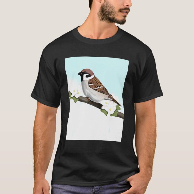 House Sparrow Bird Birder Bird Birdwatcher Bimorni T-Shirt (Front)