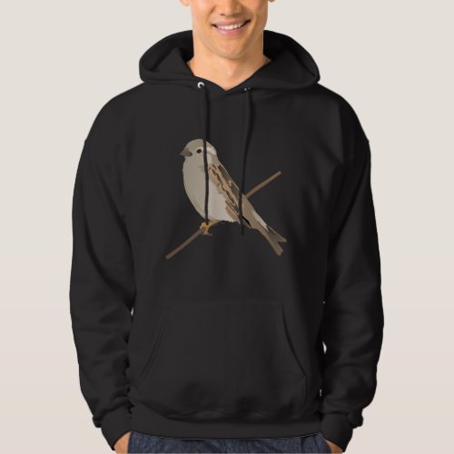 House Sparrow Bird on a Twig Hoodie