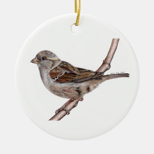 House Sparrow Bird Passer Domesticus Decor Ceramic Ornament