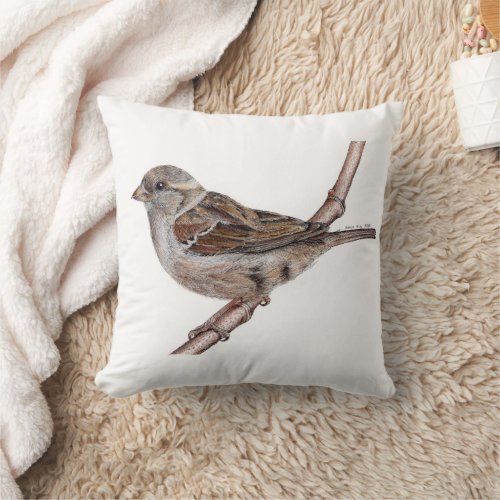  House Sparrow Bird Passer Domesticus Pillow
