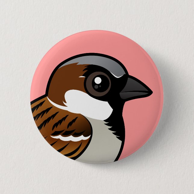 House Sparrow Button (Front)