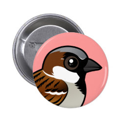 House Sparrow Round Button