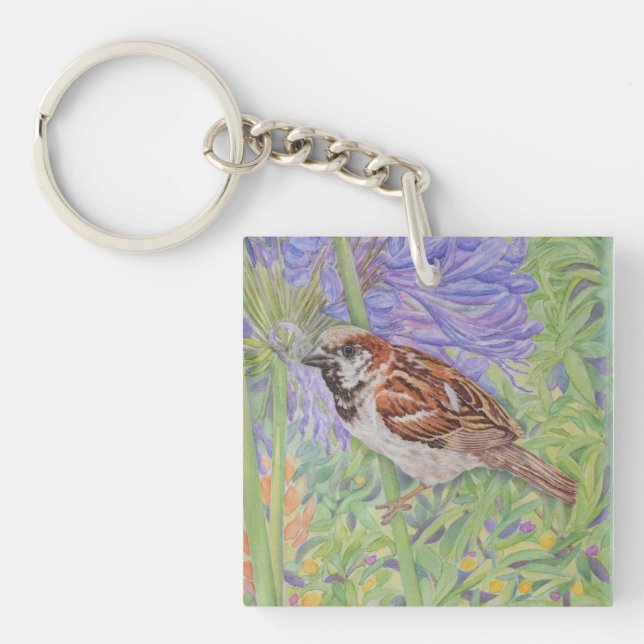 House Sparrow Keychain (Front)