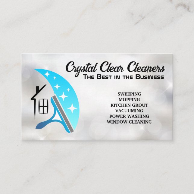 House Squeegee Logo | Sparkle Business Card (Front)