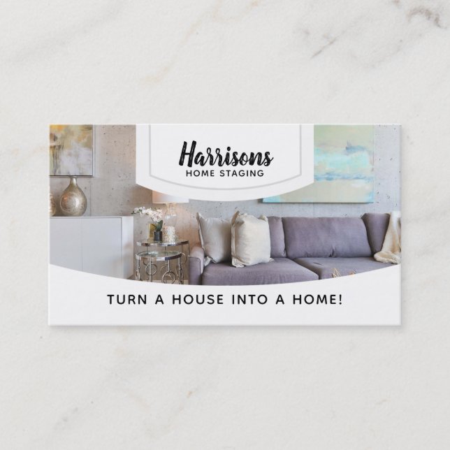 House Staging Slogans Business Cards (Front)
