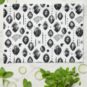 House Stark Icons & Portraits Pattern Kitchen Towel