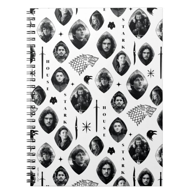 House Stark Icons & Portraits Pattern Notebook (Front)