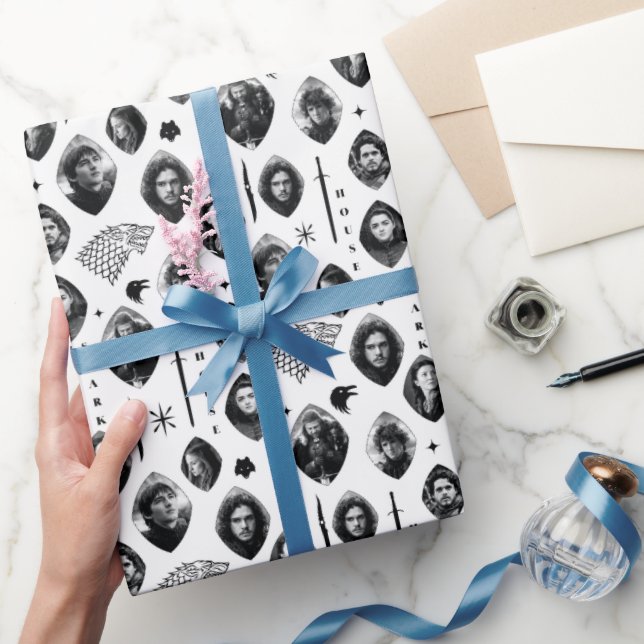 House Stark Icons & Portraits Pattern Wrapping Paper (Gifting)