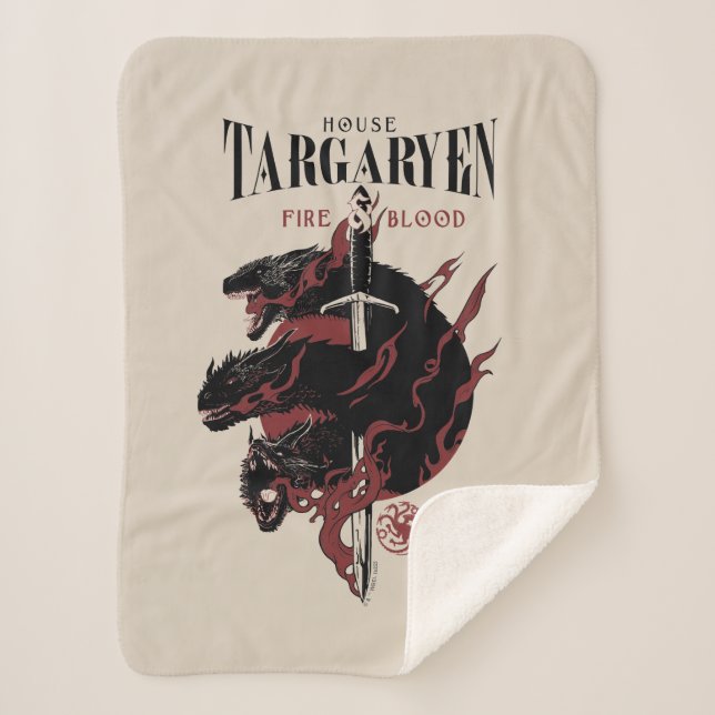 House Targaryen - Fire & Blood Sherpa Blanket (Front)
