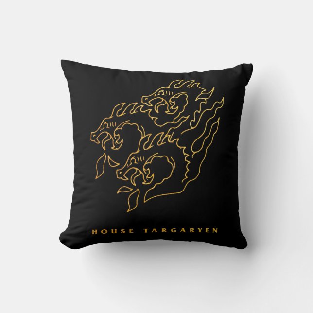 House Targaryen Icon Throw Pillow (Front)