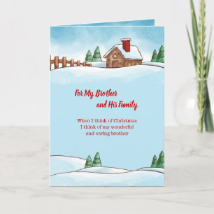 House & Tree Christmas Card For Brother & Family