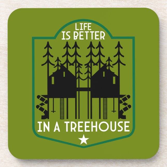 House Treehouse Beverage Coaster (Front)