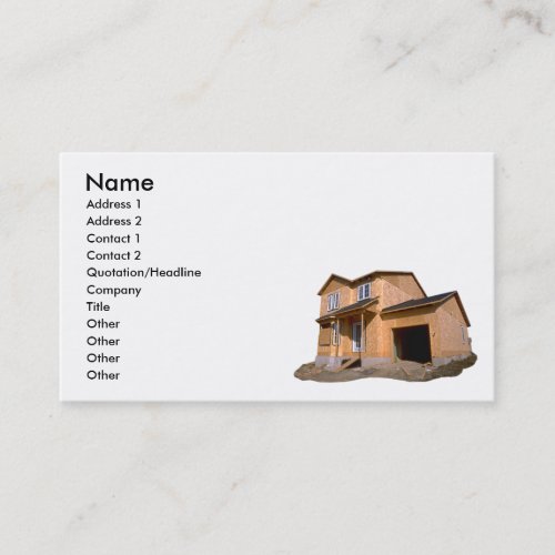 house under construction business card template