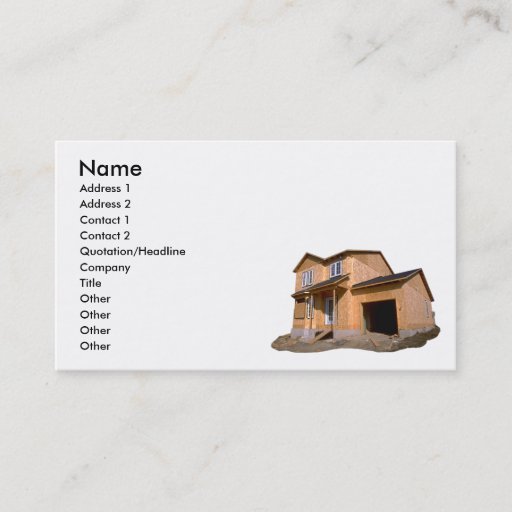 Customizable house under construction business card template