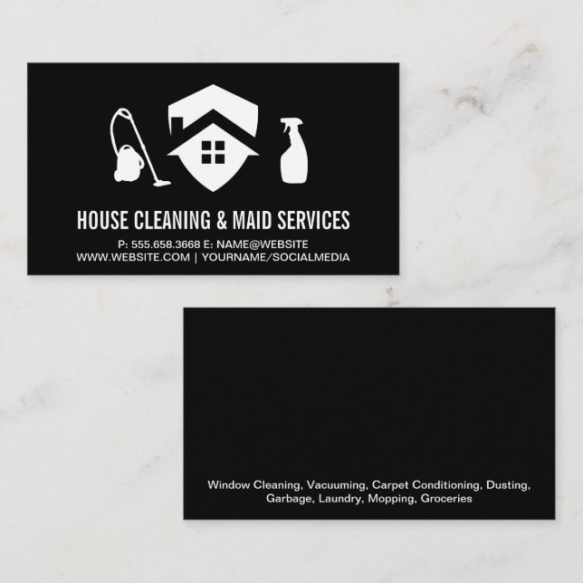 House Vacuum Cleaning Spray | Cleaners Business Card (Front/Back)