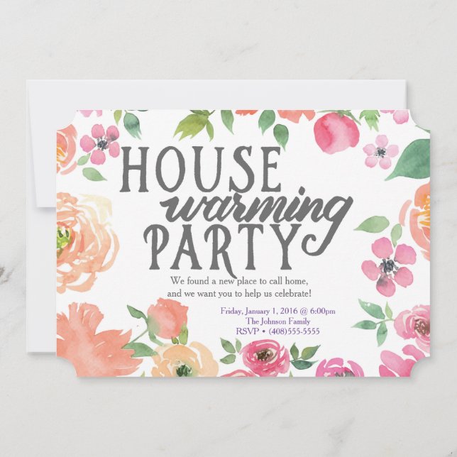 House Warming 5x7 Invitation (Home Sweet Home) (Back)