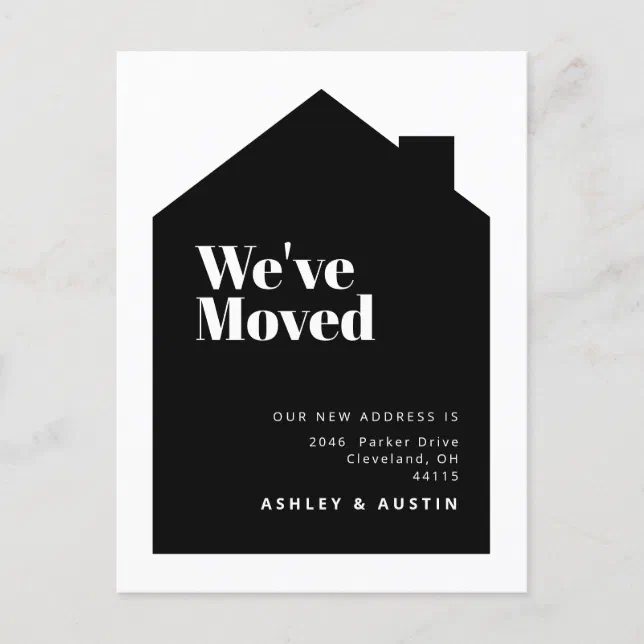 House Warming Modern Minimal We've Moved New Home Postcard | Zazzle