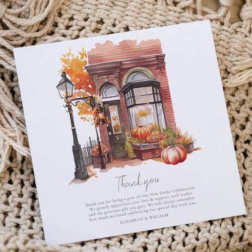 House Warming Party Autumn Front Door Thank You Card