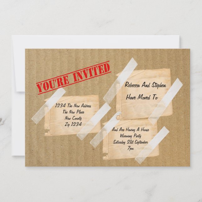 House Warming Party CardBoard Box Invitation (Front)